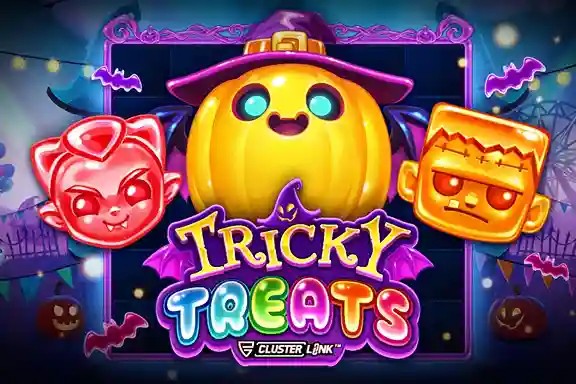 Tricky Treats online game logo by Push Gaming on casinacho-casino.org